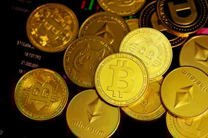 gold bitcoin coins