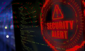 A security alert in red font.
